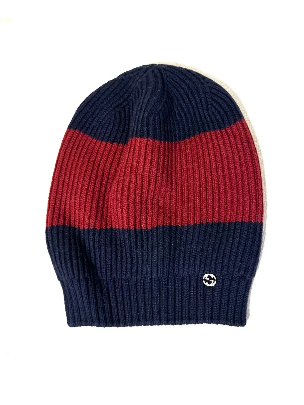 GUCCI Beanie in Navy and Red